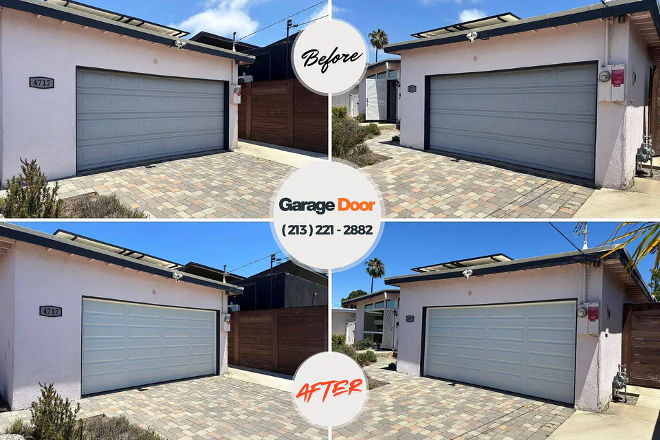 Before and after: garage door repair Morrisville, NC